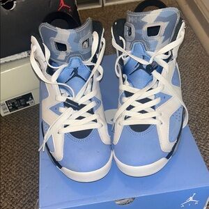 Jordan Light Blue and White Sneakers